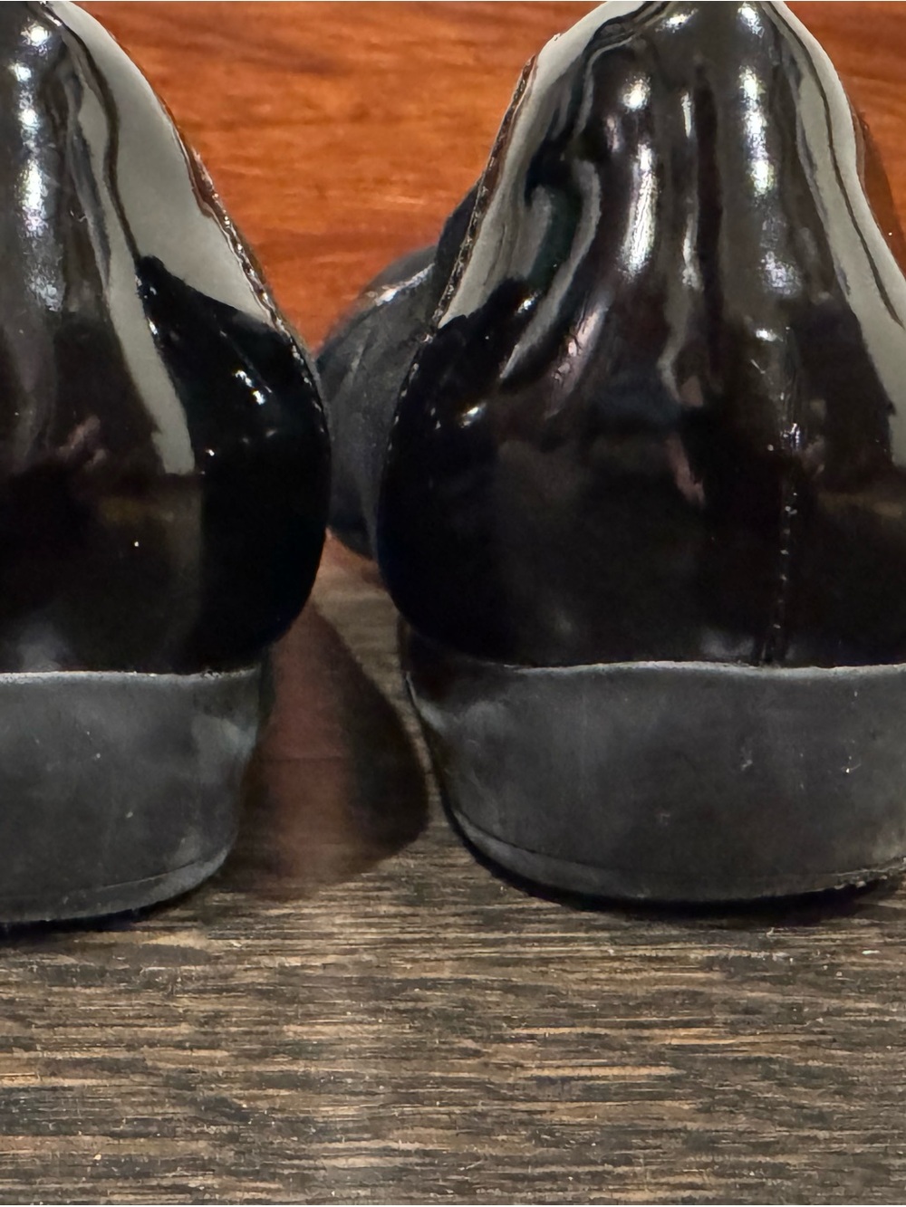 Clarks Collection Kinzie Light Black Suede Patent Buckle Wedge Flats - Size 9.5 - Picture 7 of 11